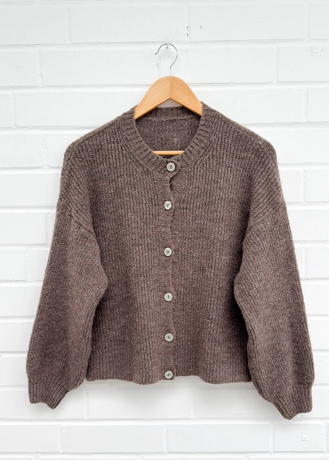 LANGARM STRICKJACKE LIZ -braun
