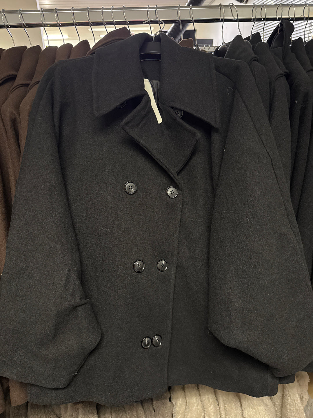 OVERSIZE KURZMANTEL SUNA - schwarz