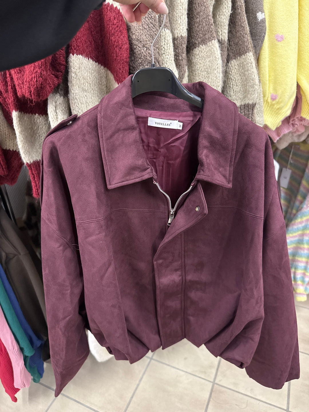 WILDLEDEROPTIK BALLON JACKE - Bordeaux