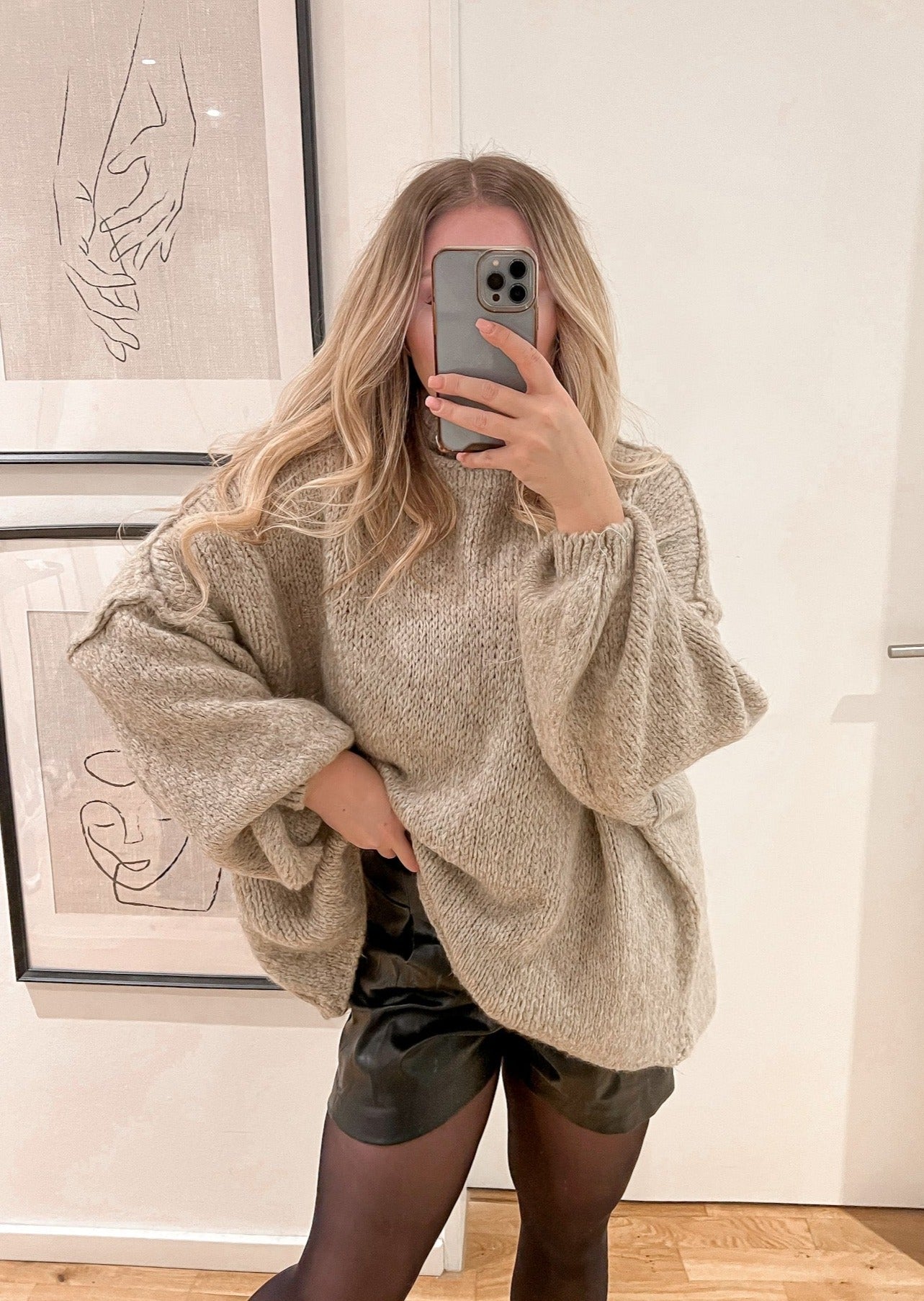 OVERSIZE STRICKPULLOVER MAIRA- taupe