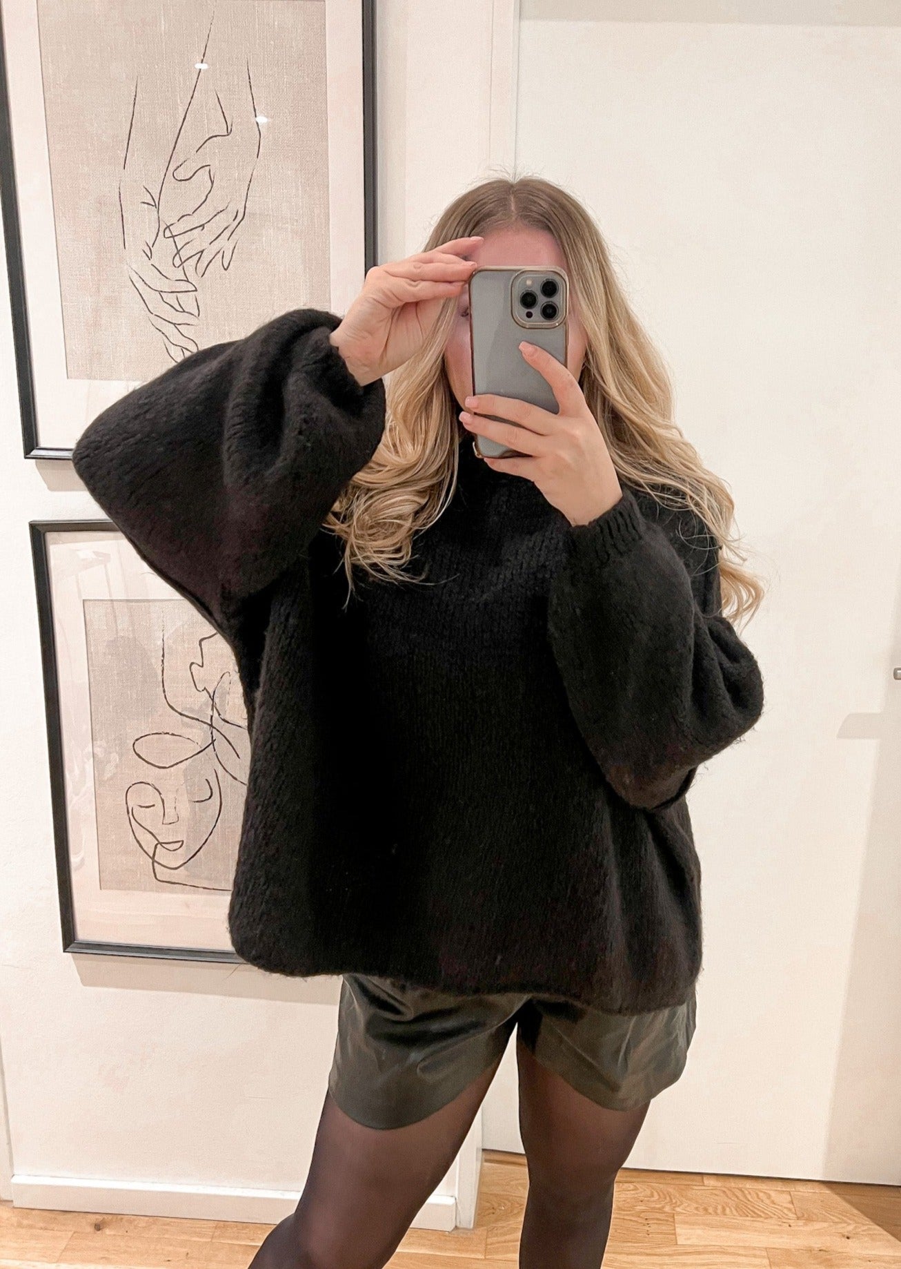 OVERSIZE STRICKPULLOVER MAIRA- schwarz