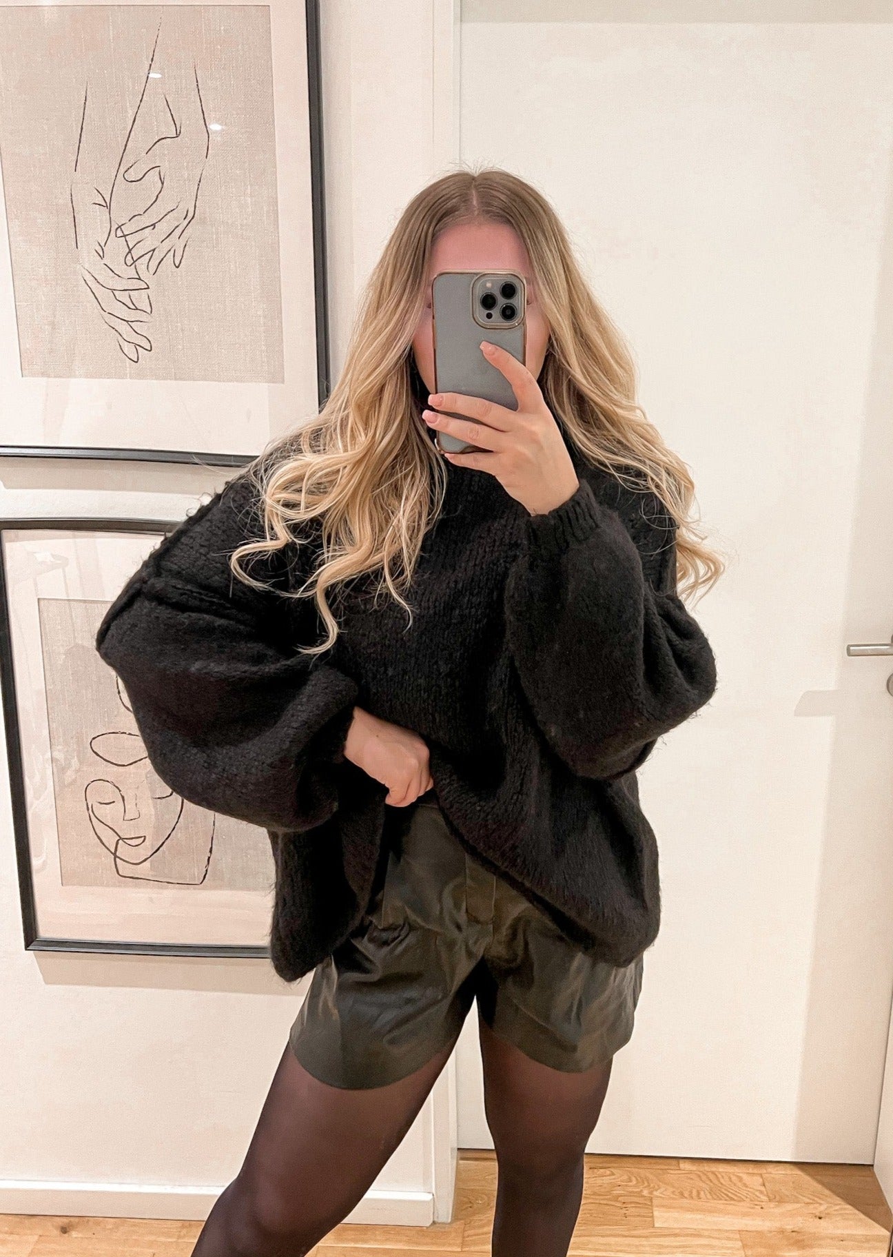 OVERSIZE STRICKPULLOVER MAIRA- schwarz