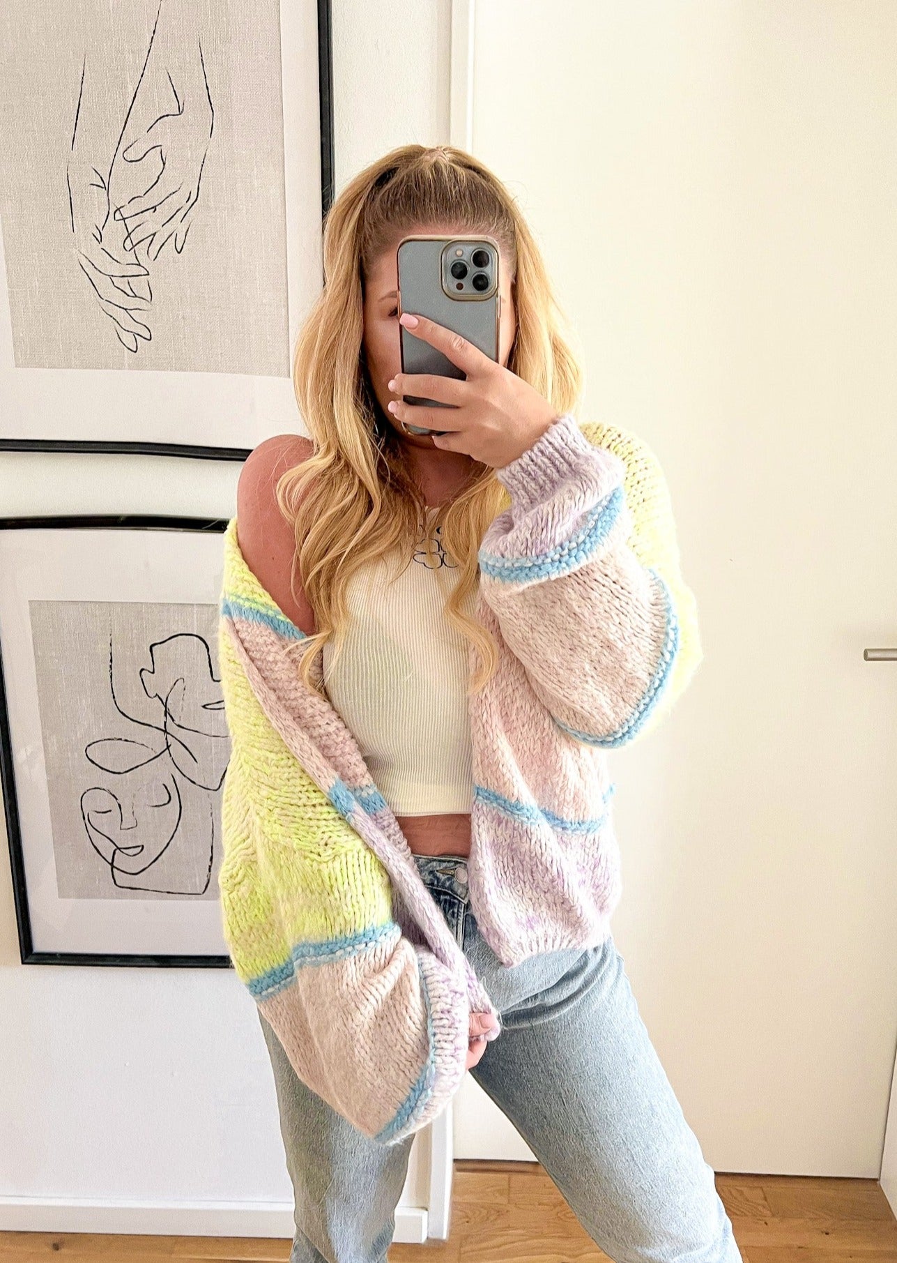 FLAUSCHI YELLOW STRIPE CARDIGAN