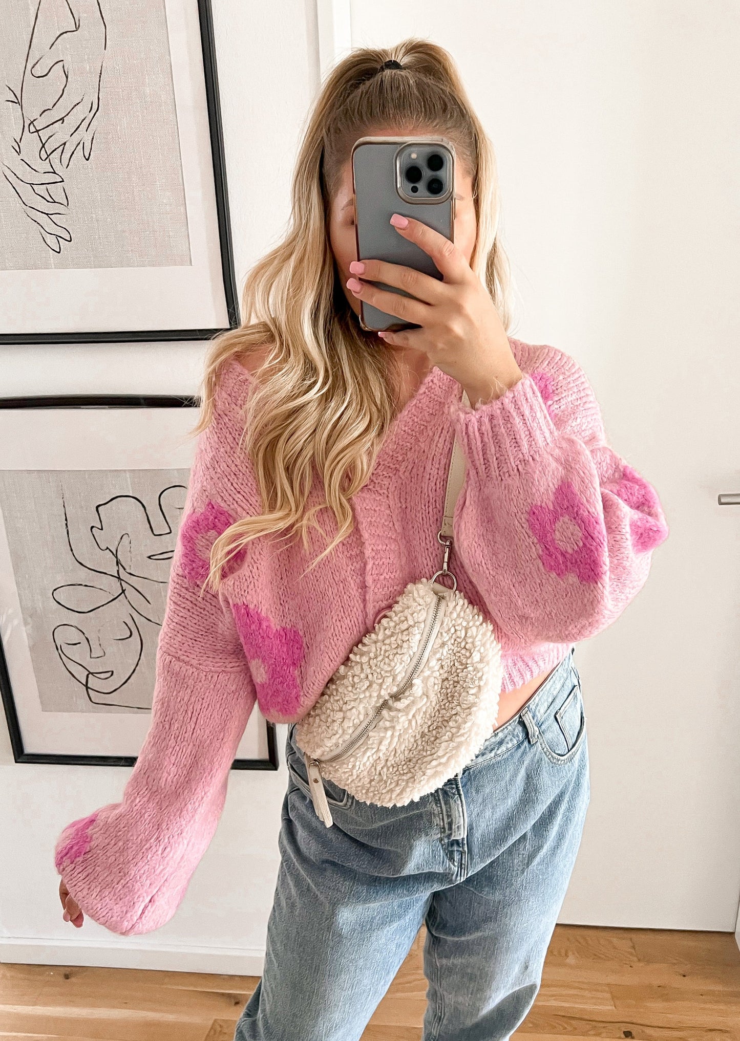 FLOWER PWR CARDIGAN- rosa