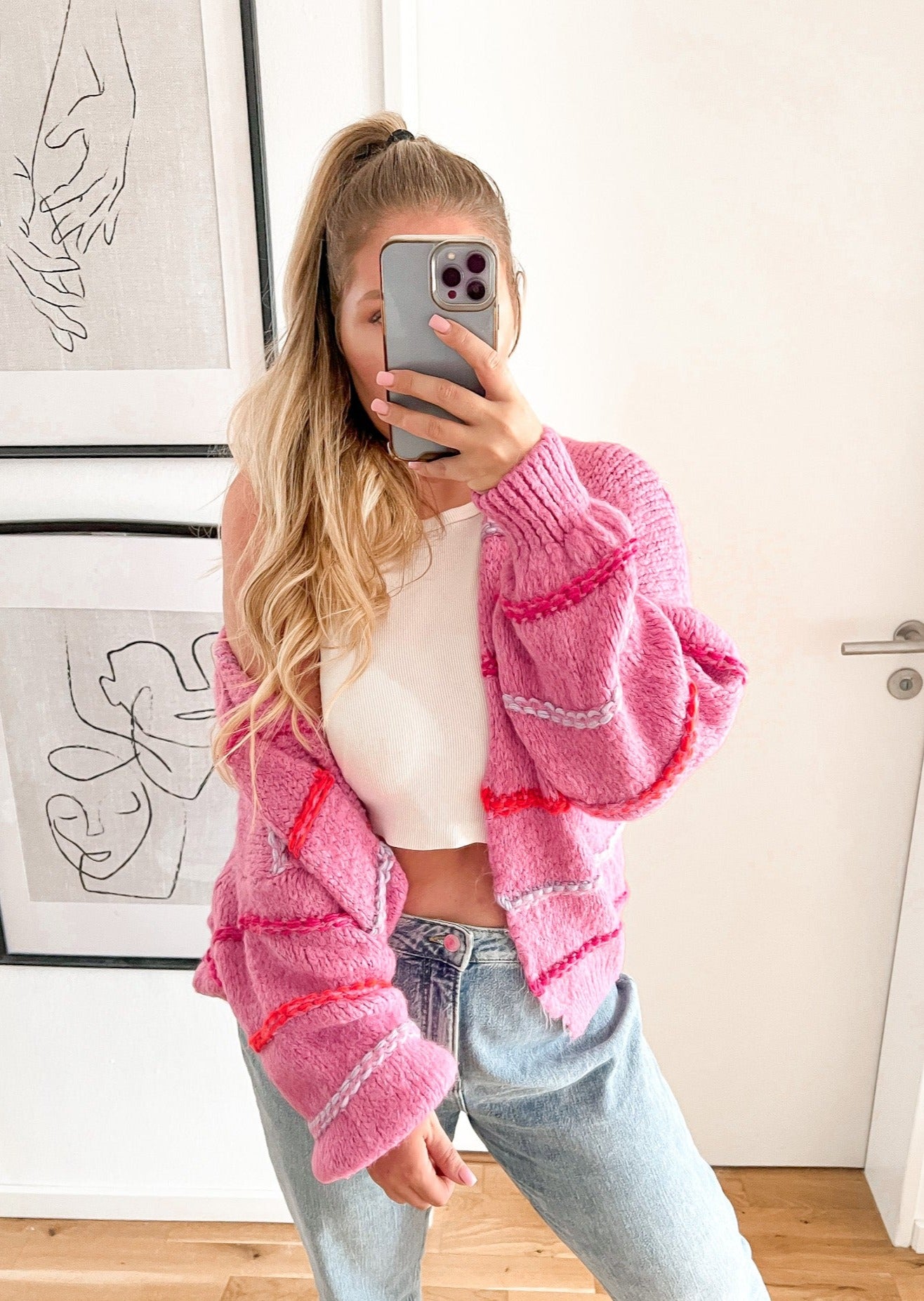 FLOWLY CARDIGAN- pink