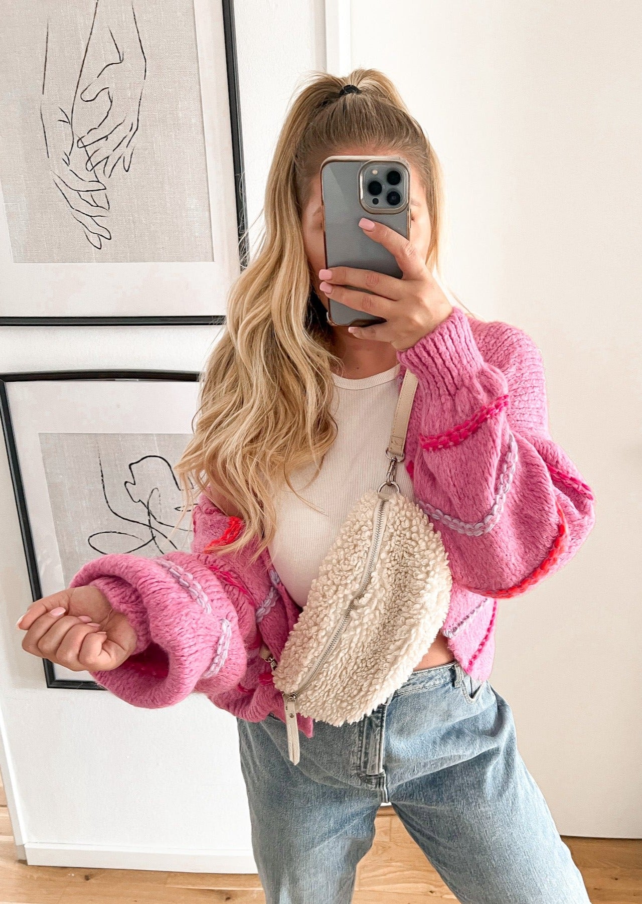 FLOWLY CARDIGAN- pink