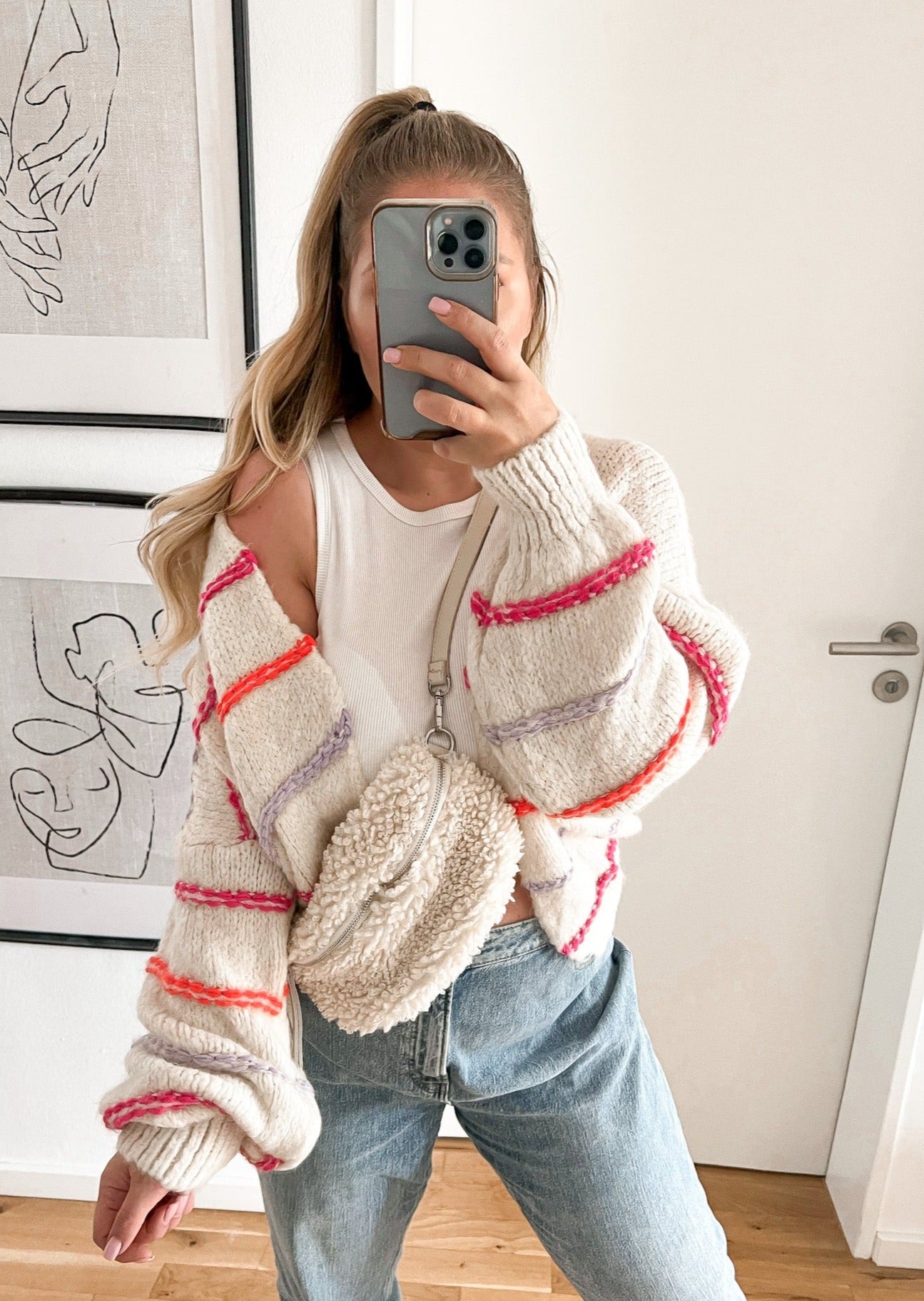 FLOWLY CARDIGAN - creme