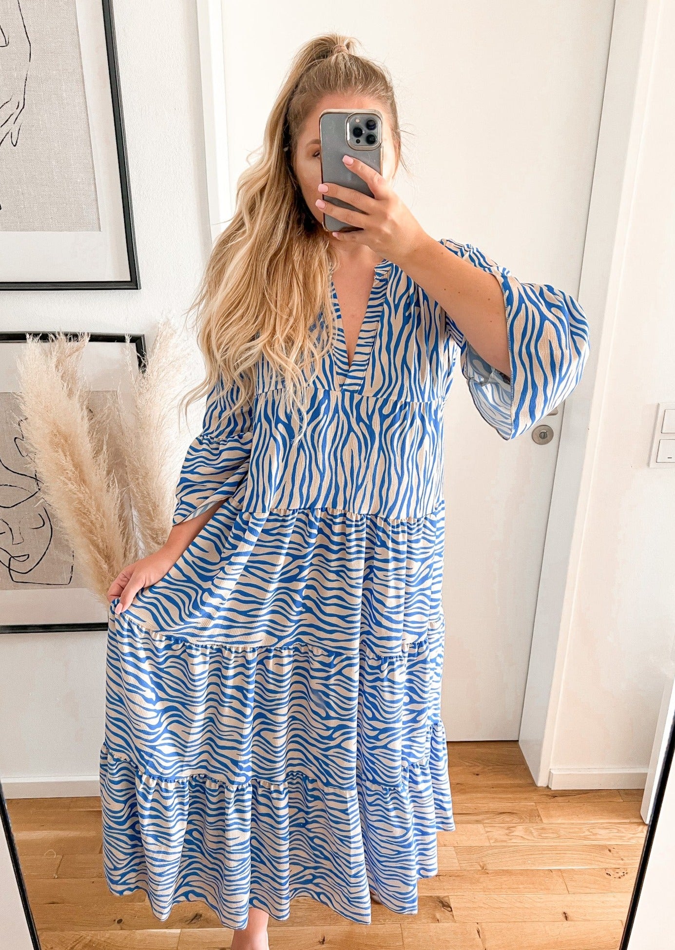 BLUE ZEBRA MAXIKLEID