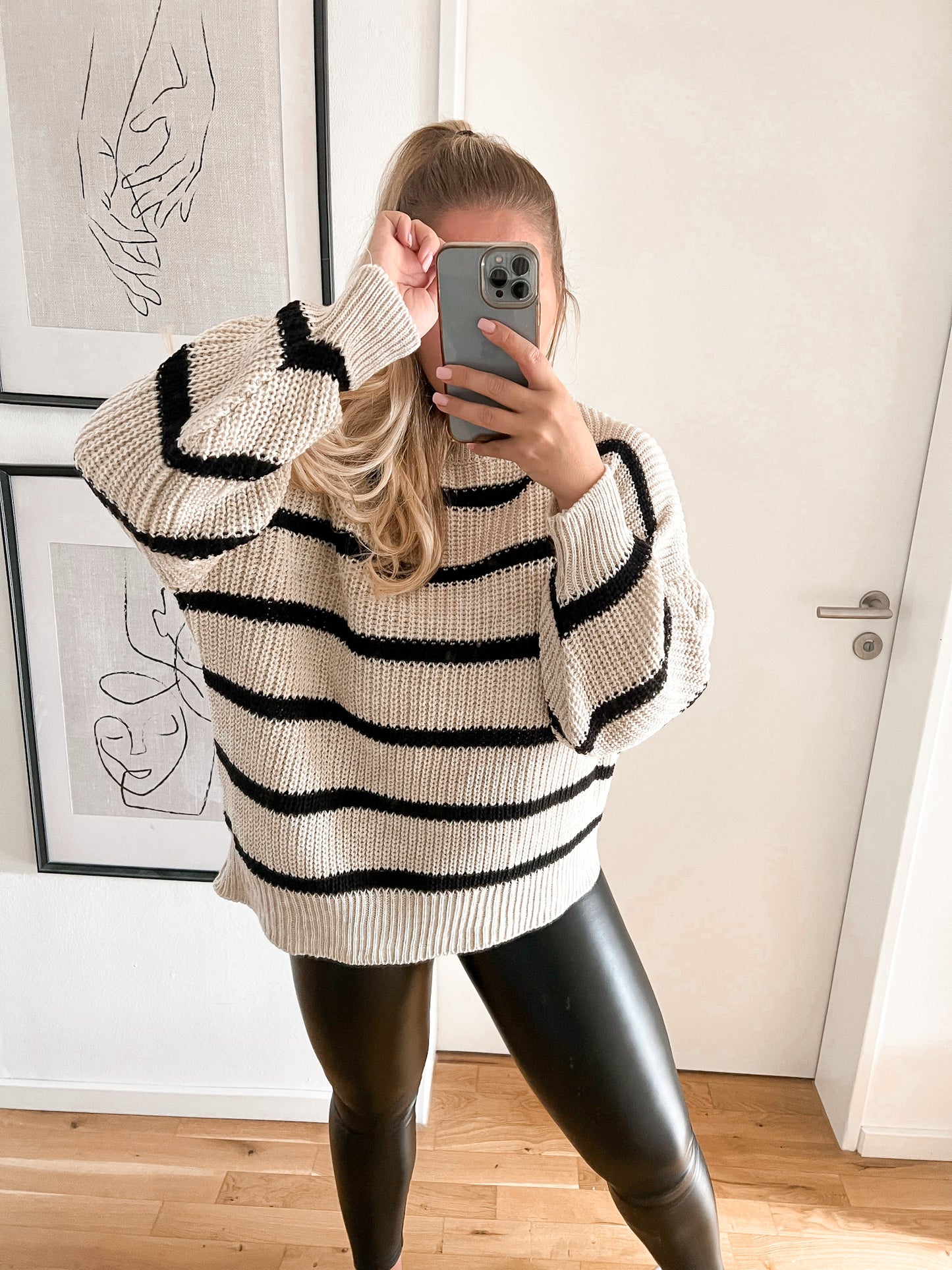 ELORA STREIFEN STRICKPULLOVER