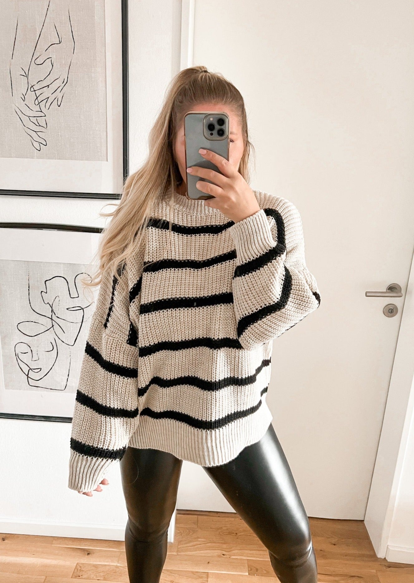 ELORA STREIFEN STRICKPULLOVER