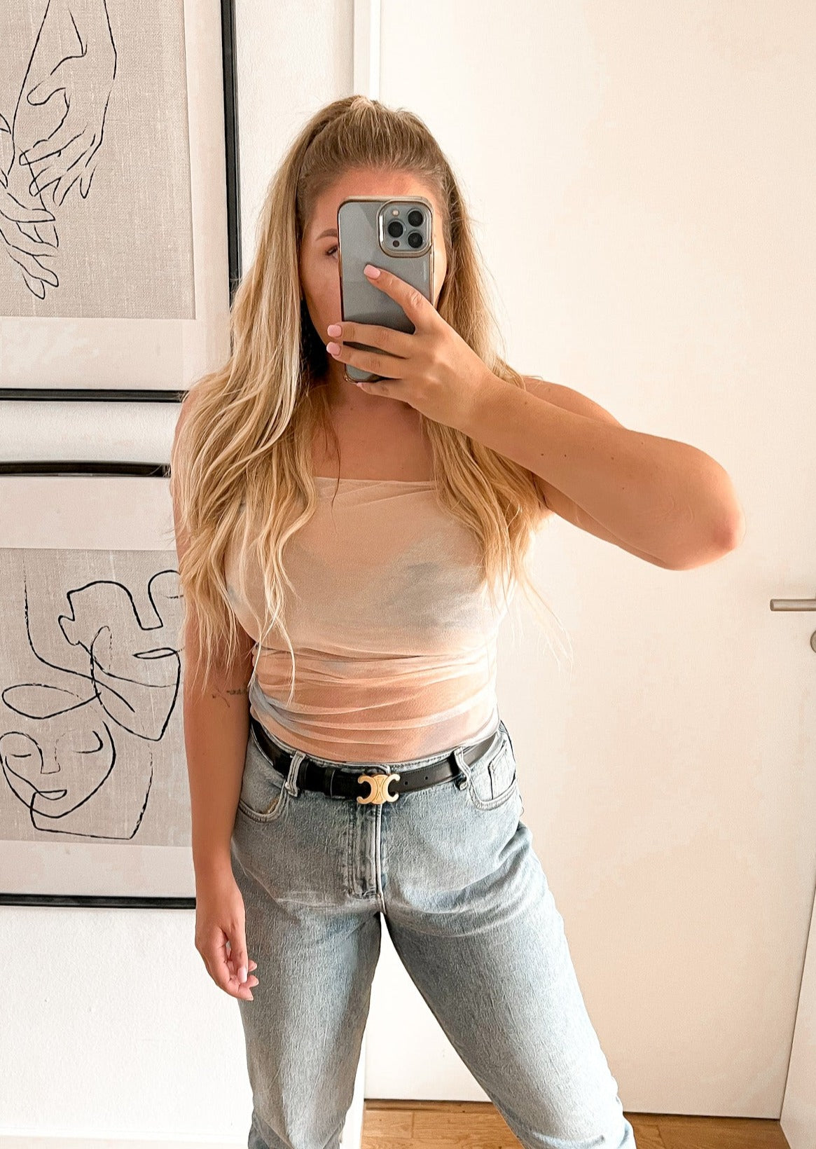 MESH BANDEAU TOP- nude