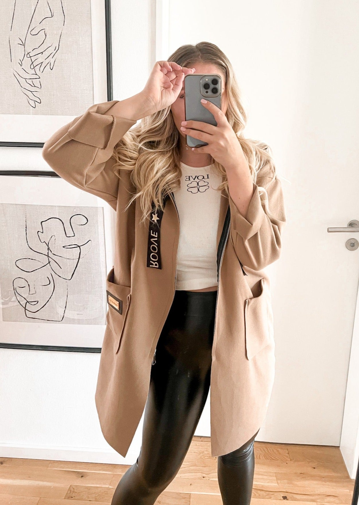 OVERSIZE JACKE- camel