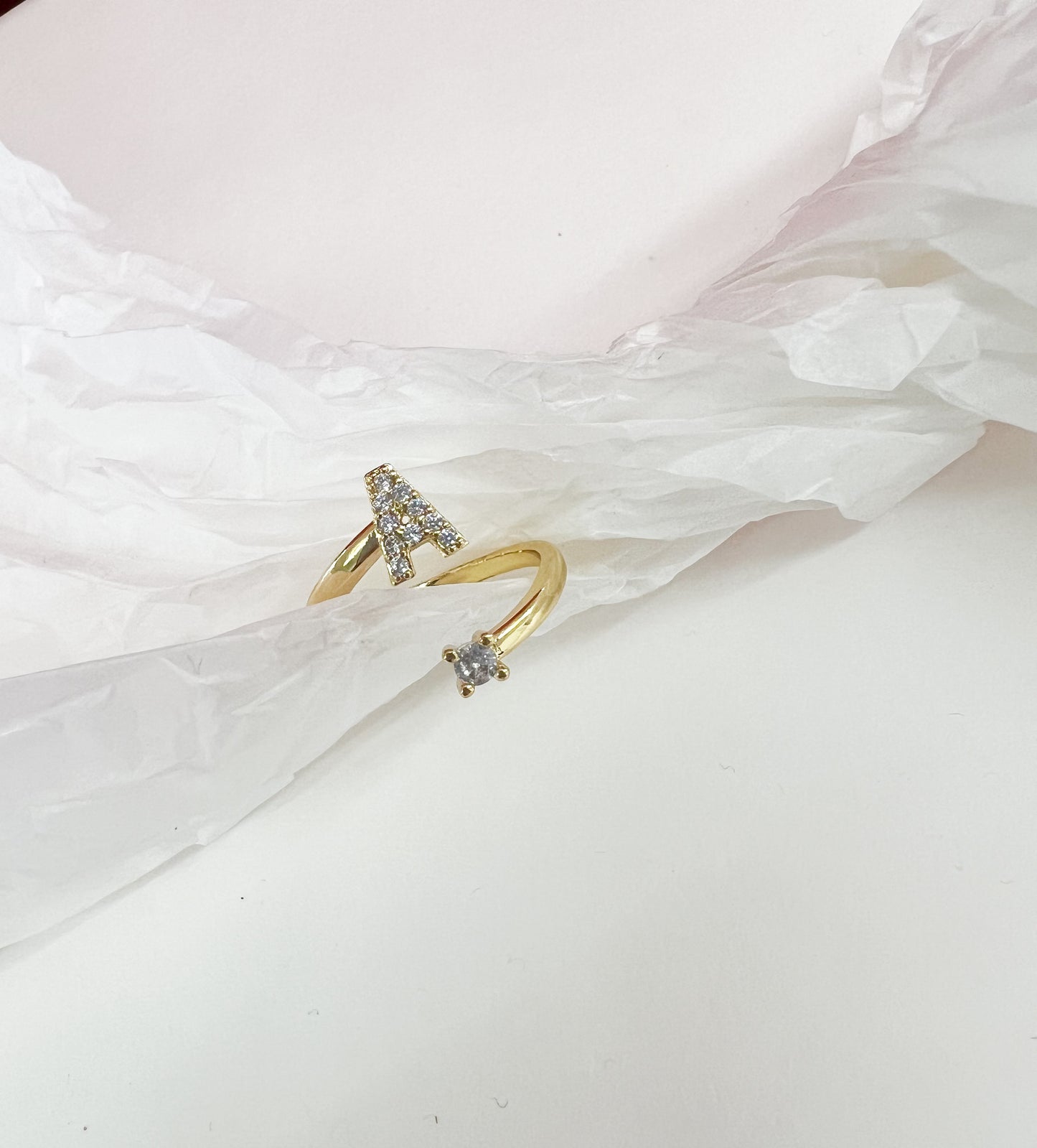 BUCHSTABEN STRASS RING- A-Z