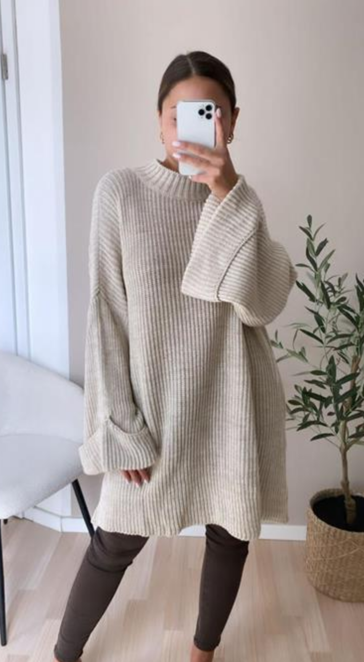 OVERSIZE PULLOVER MONA- beige