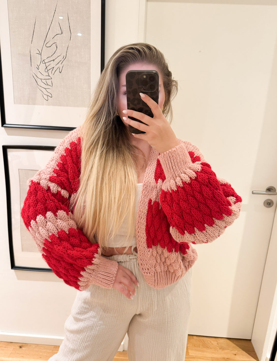 STRICKCARDIGAN LYON - rot rosa