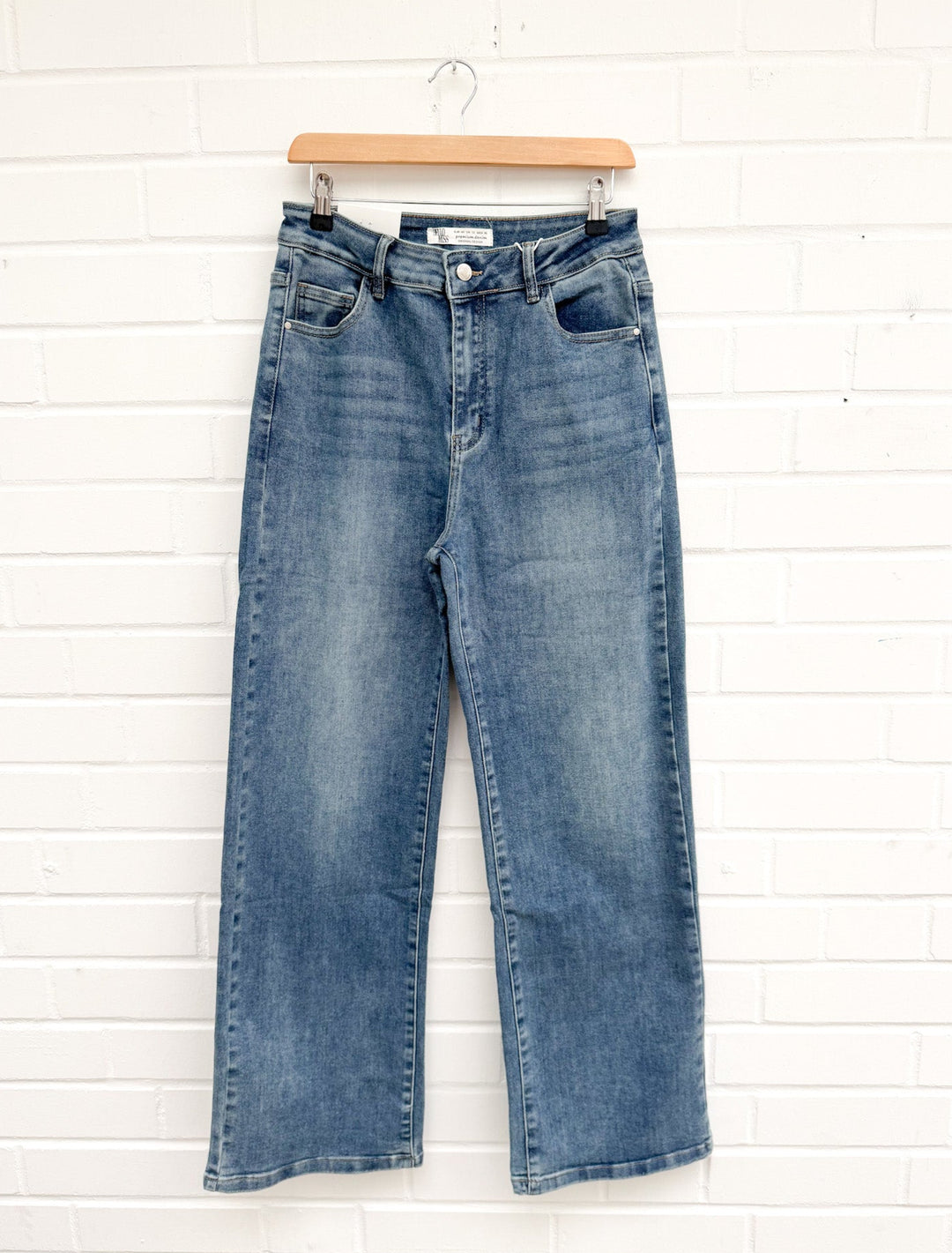 SUPER STRETCH WIDE LEG JEANS