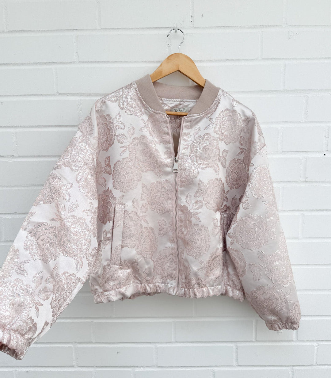 BOMBERJACKE FLOWER METALLIC - rose
