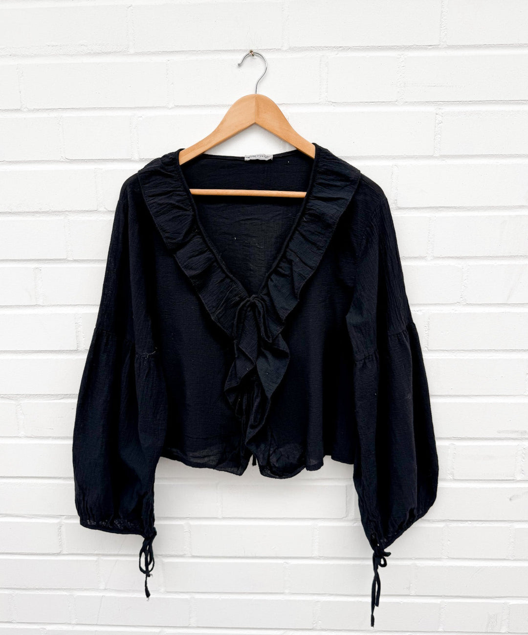 CUTIE SCHLEIFEN BLUSE - schwarz