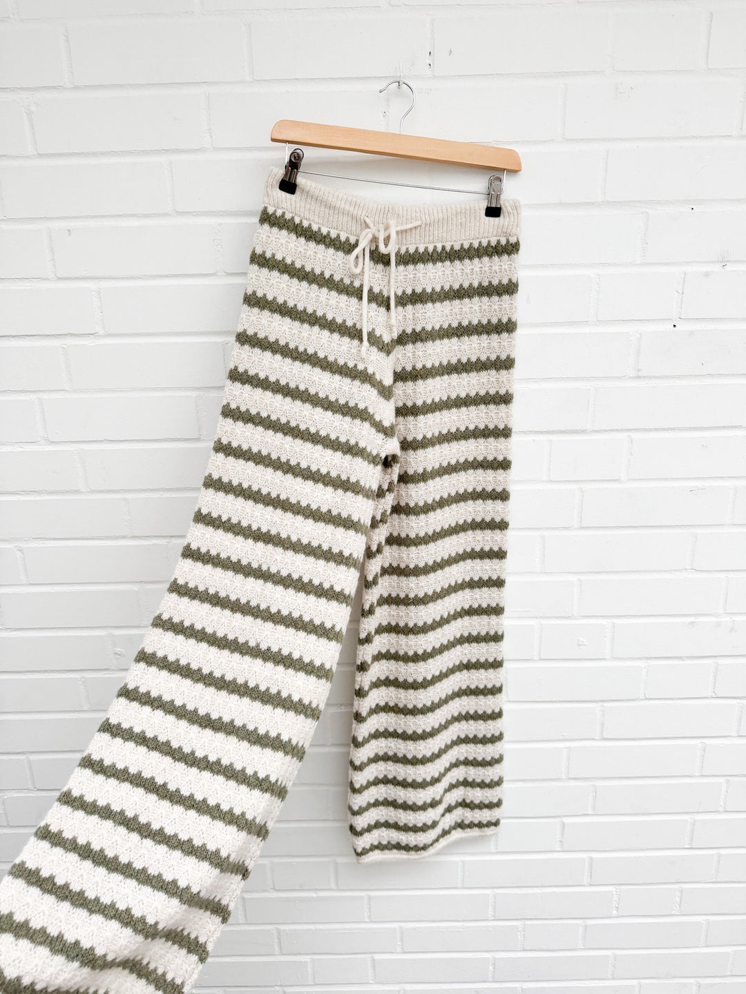 LOCKERE STRIPE STRICKHOSE - beige/khaki