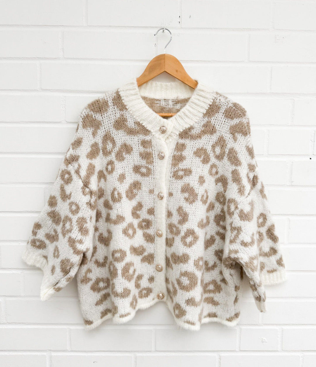 LEO STRICKJACKE mit 3/4 Arm - beige