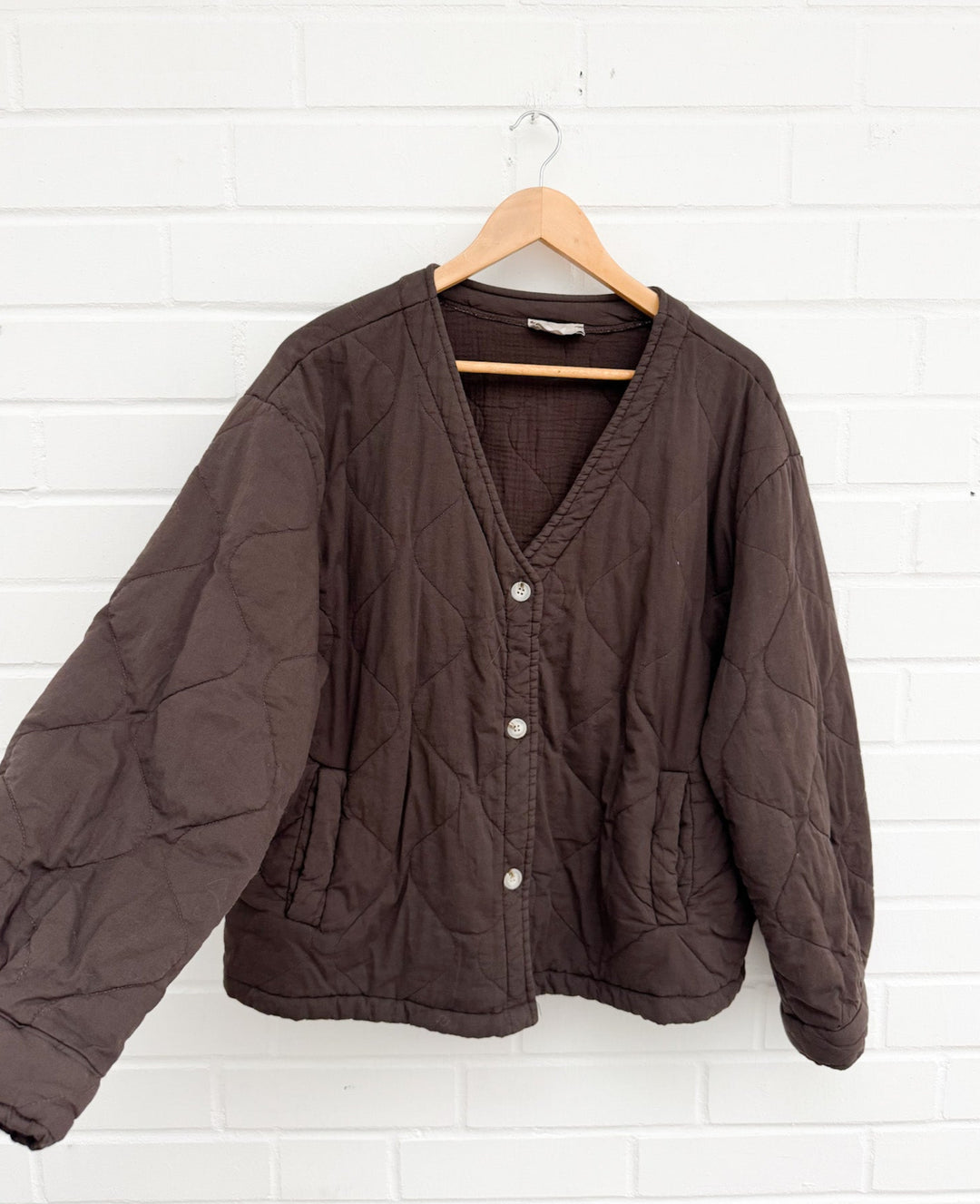 GESTEPPTE JACKE - dunkelbraun