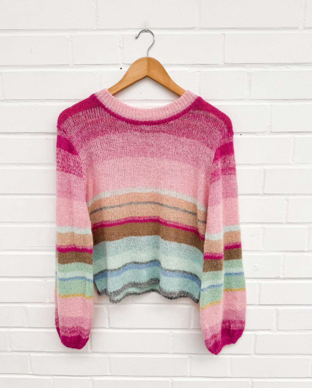 LEICHTER STRIPE COLOR PULLOVER - fuchsia