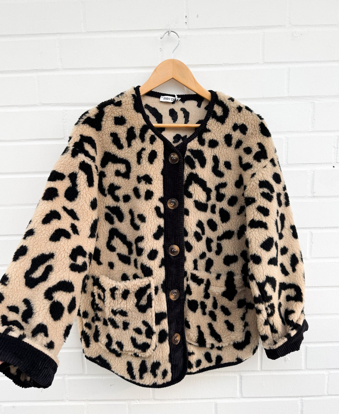 LEO TEDDY JACKE - beige/schwarz