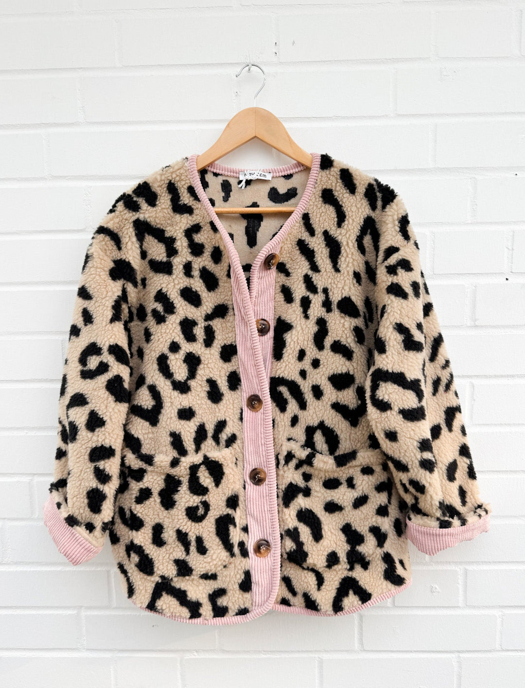 LEO TEDDY JACKE - beige/rosa
