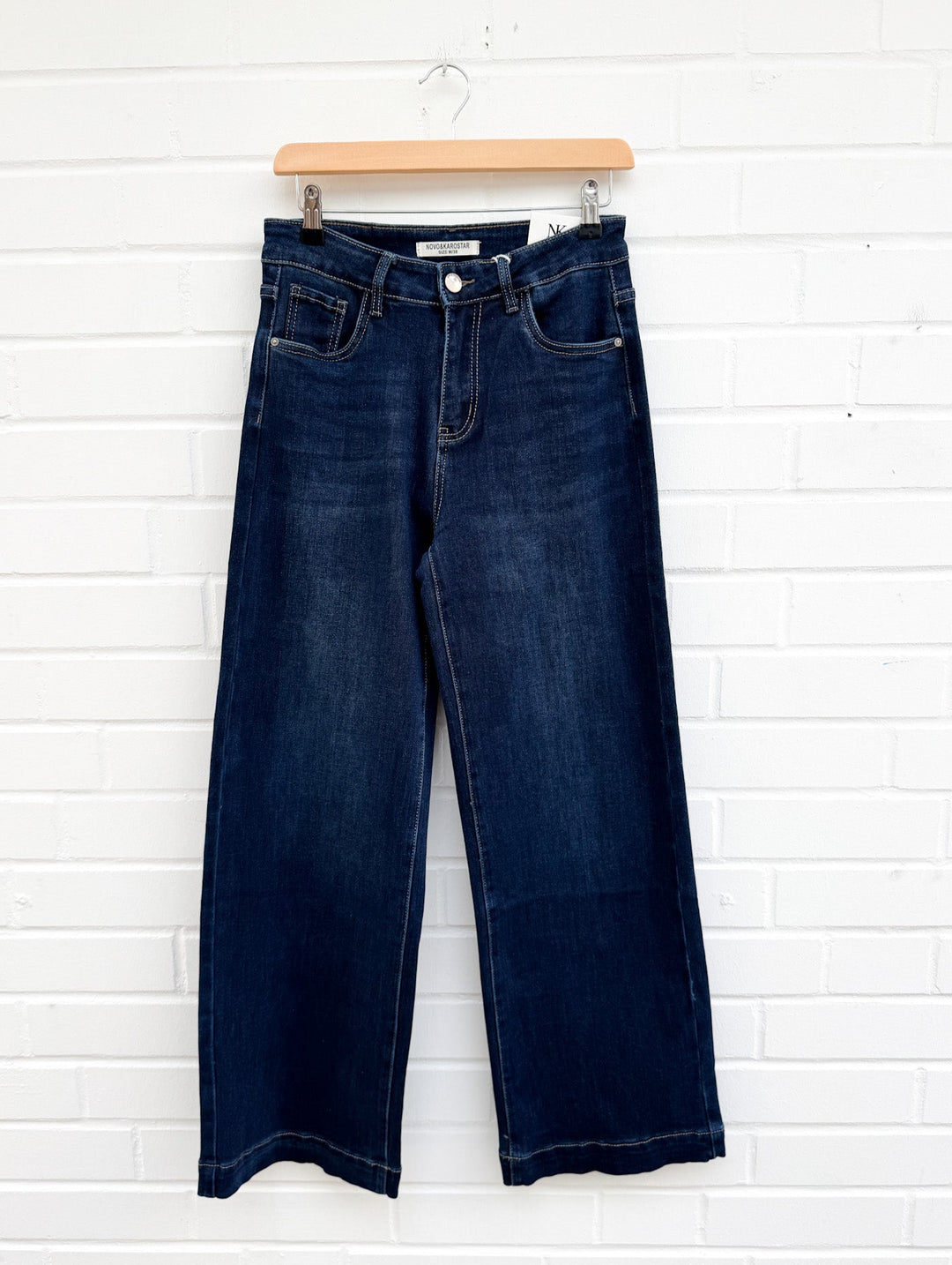 DARK BLUE WIDE LEG JEANS REVA - dunkelblau