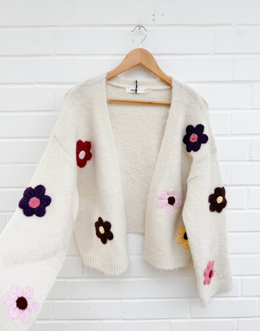 FLOWER CARDIGAN - beige