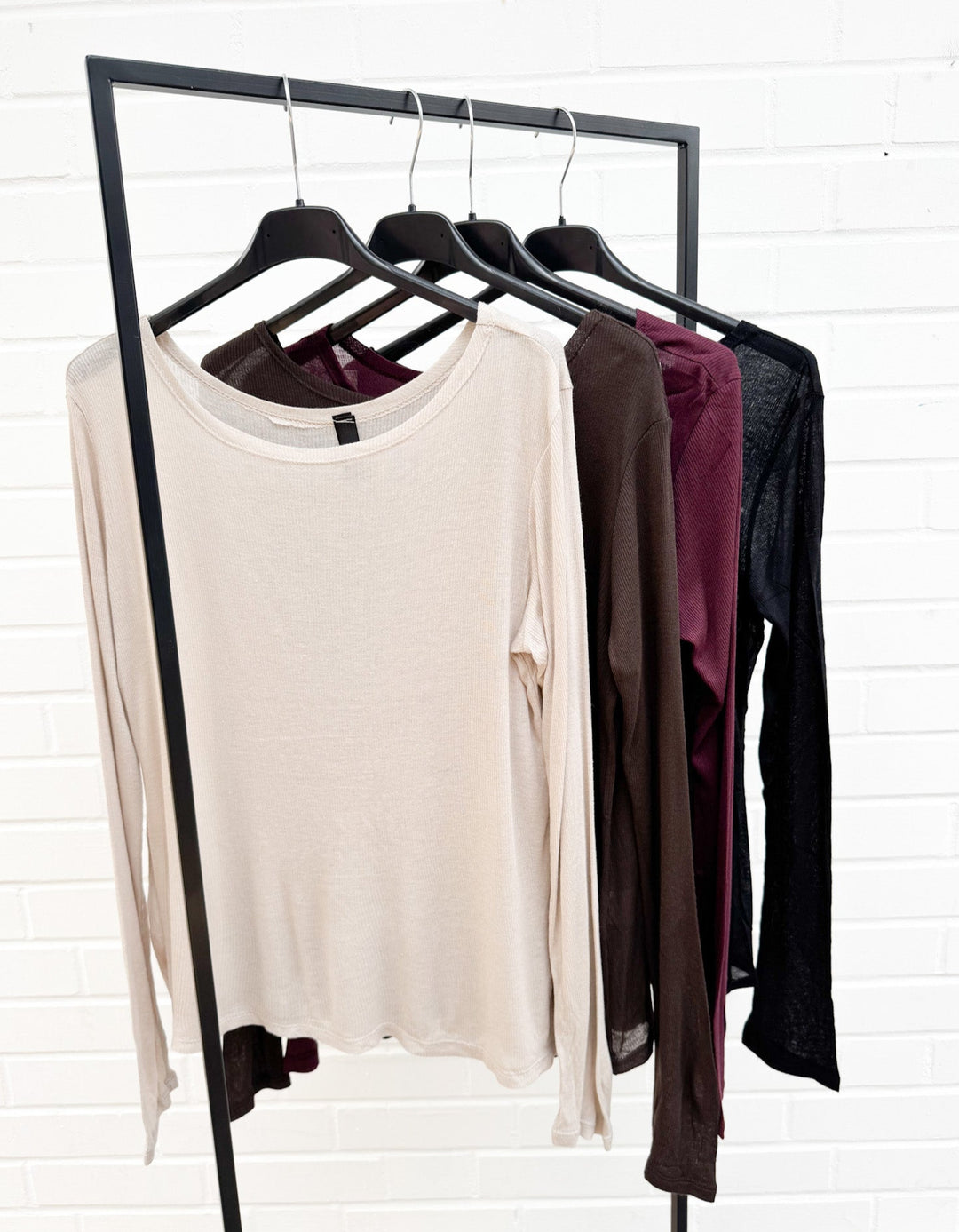 LONGSLEEVE KASCHMIR gerippt - versch. Farben