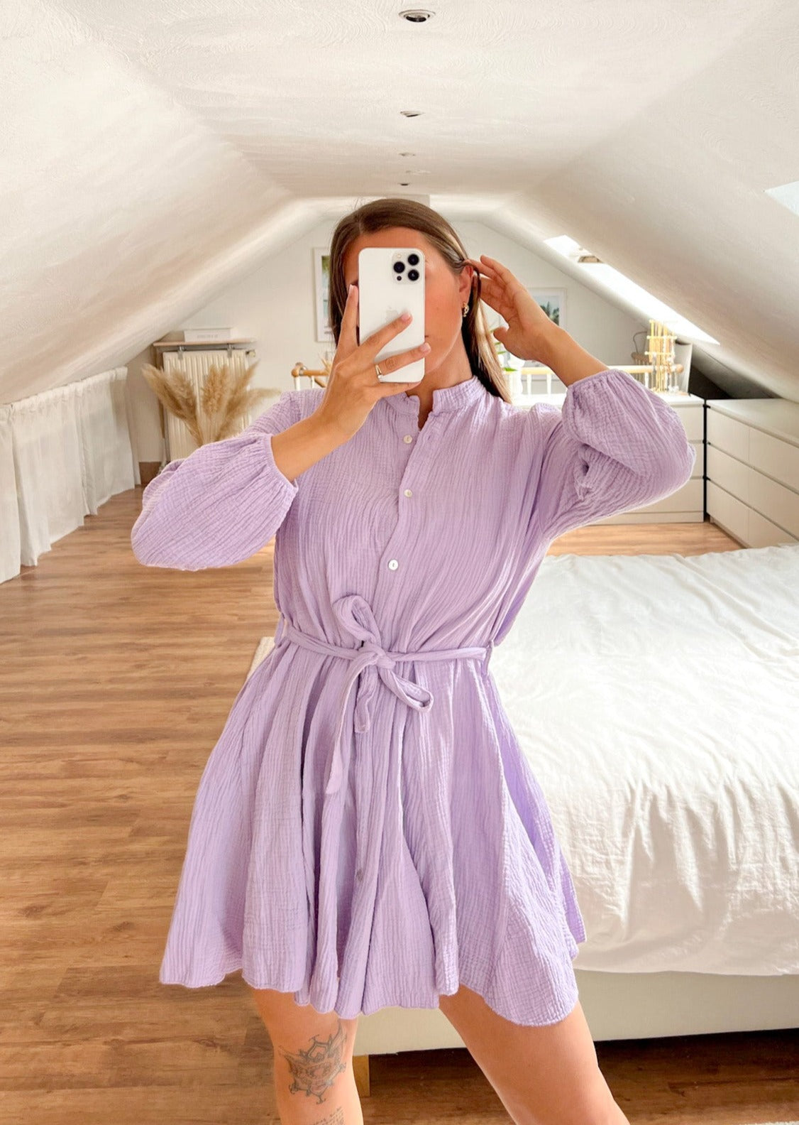 MUSSELIN BLUSENKLEID- versch. Farben