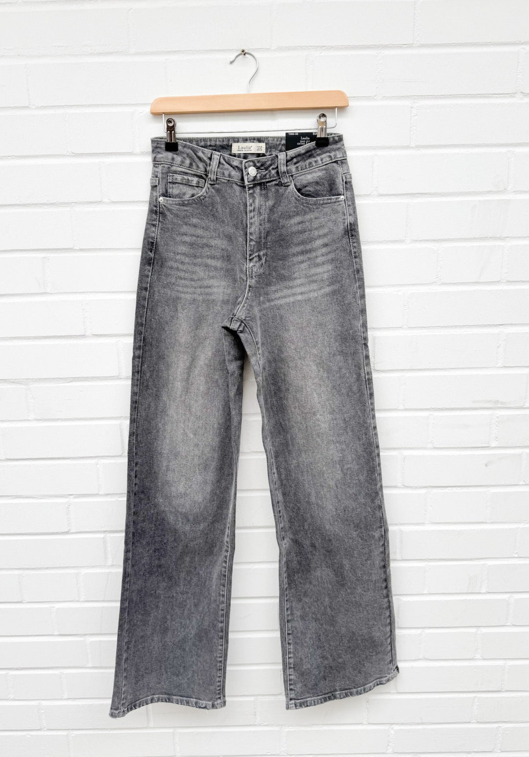 DAD FIT WIDE LEG JEANS - dunkelgrau