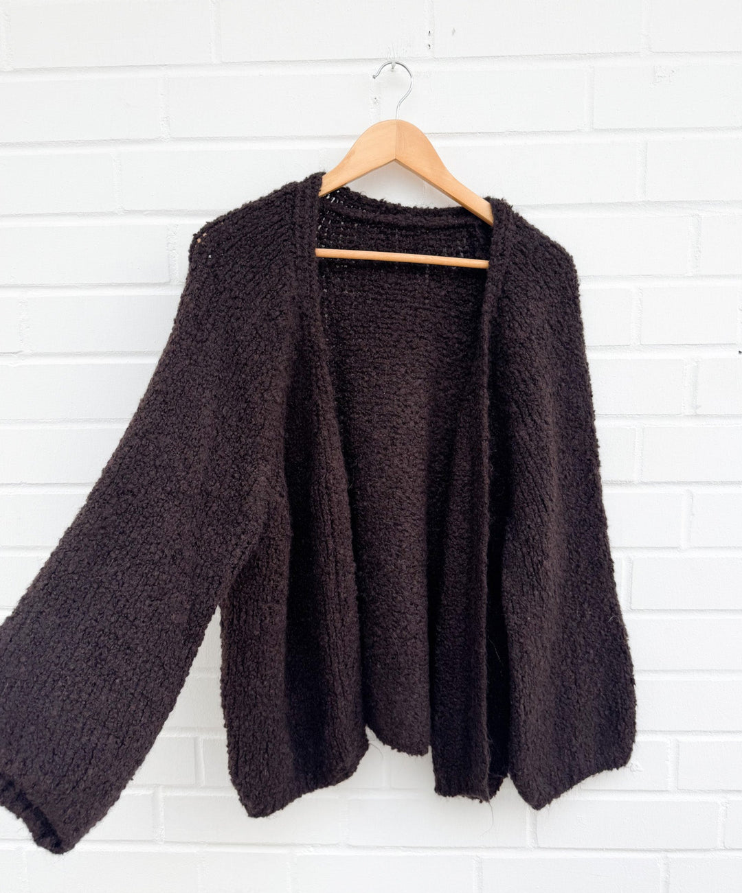 BOUCLE CARDIGAN ELDA - dunkelbraun