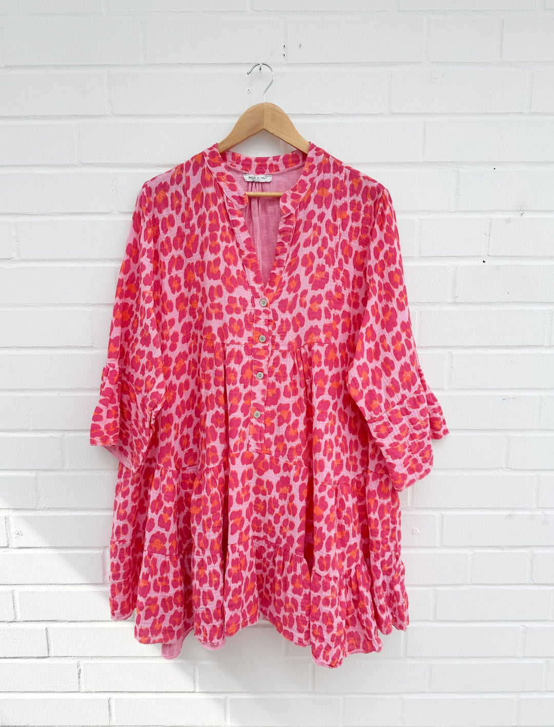 MUSSELIN LEO TUNIKAKLEID - pink