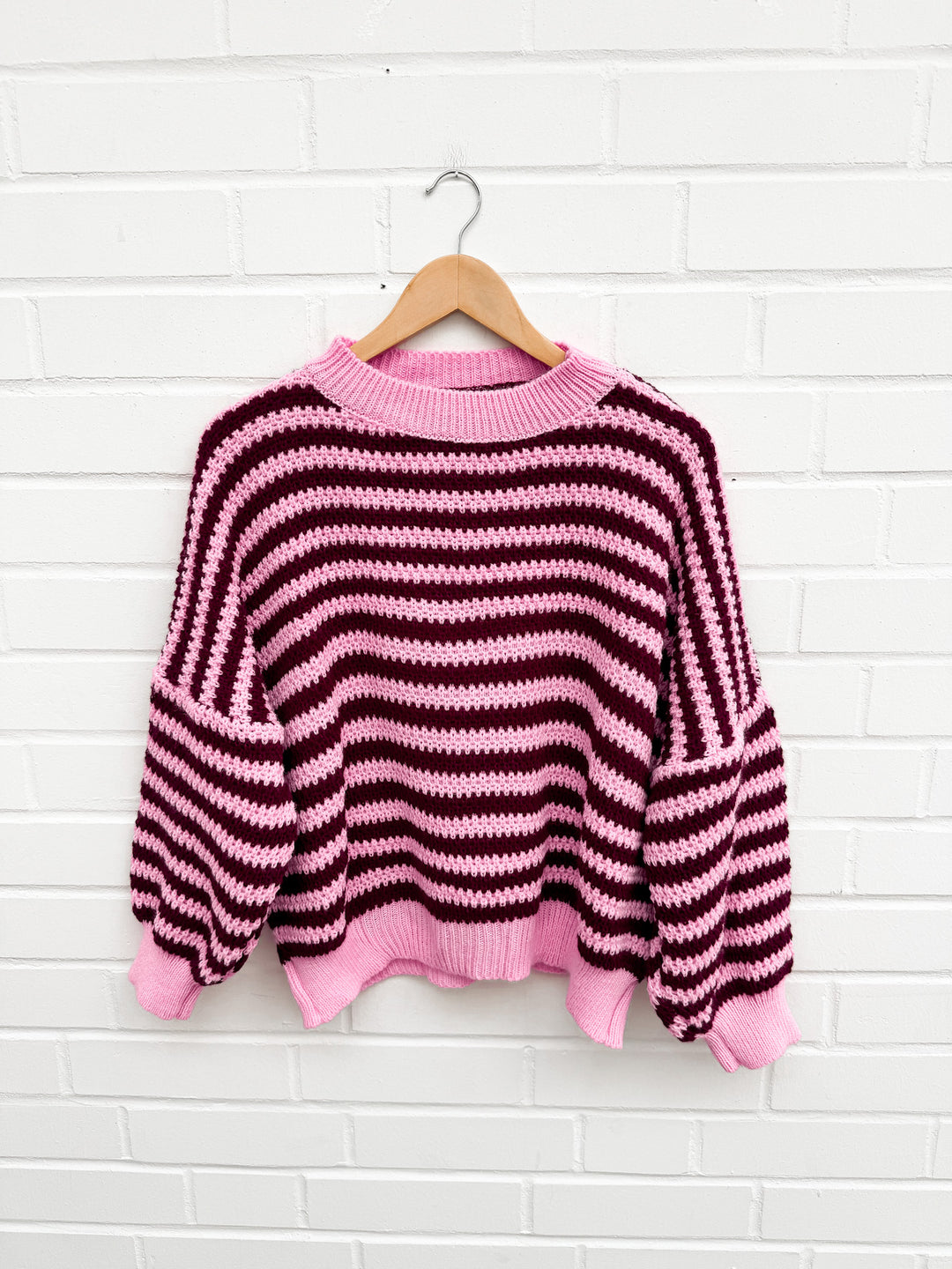 STREIFEN LOOLA PULLOVER - Pink