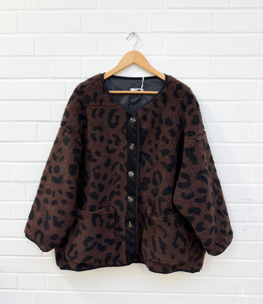 ULTRA OVERSIZE LEO TEDDY JACKE - braun