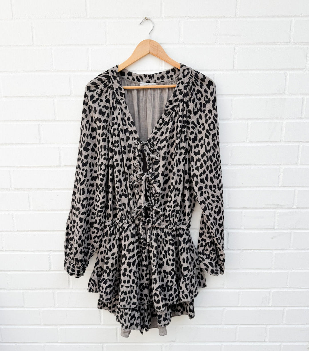 CURVY LEO PLAYSUIT - Taupe