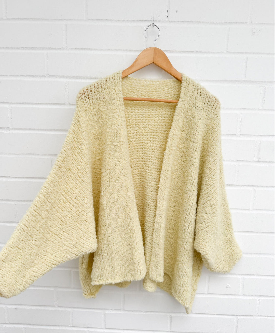 OVERSIZE BOUCLE CARDIGAN MELL - gelb