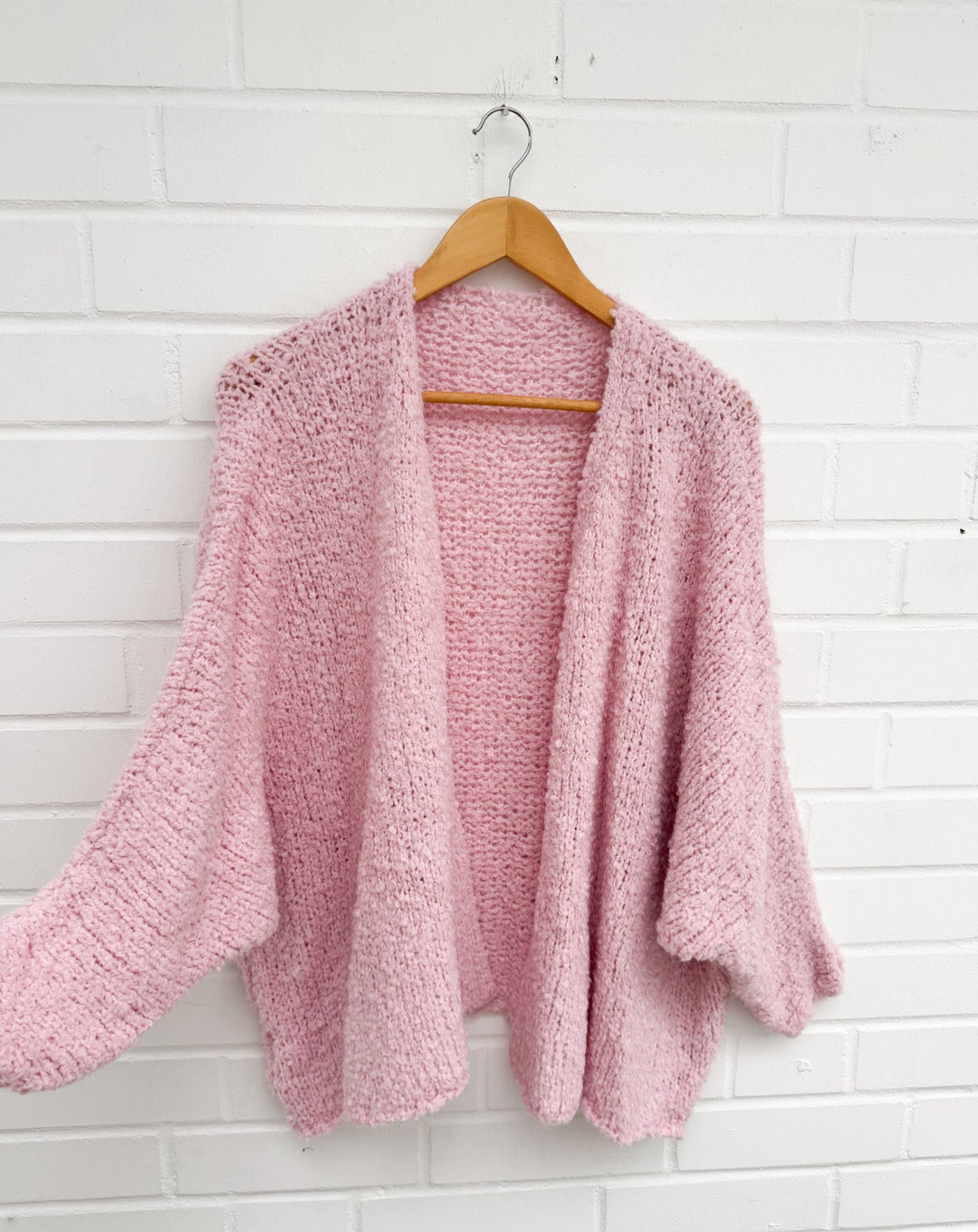 OVERSIZE BOUCLE CARDIGAN MELL - rosa