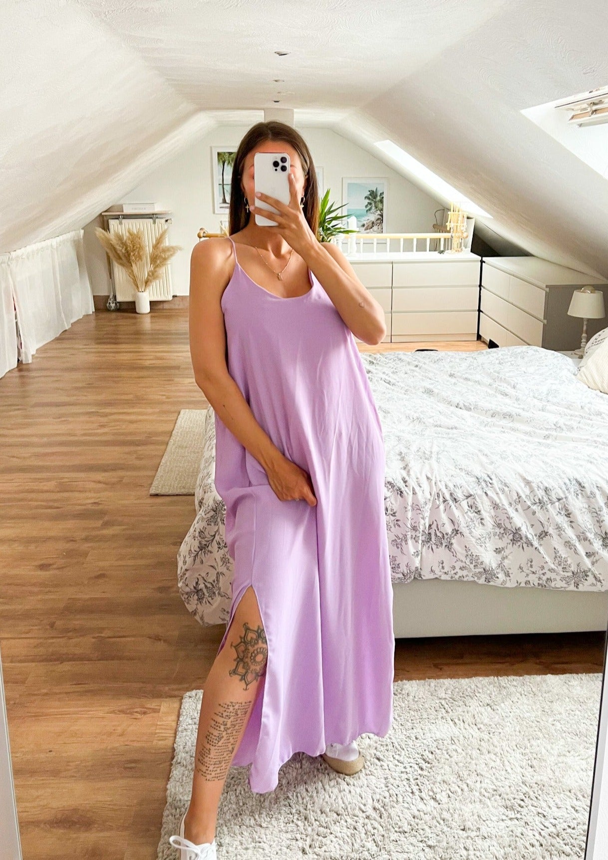 LANGES SOMMERKLEID- NUR NOCH HELLBLAU & LILA
