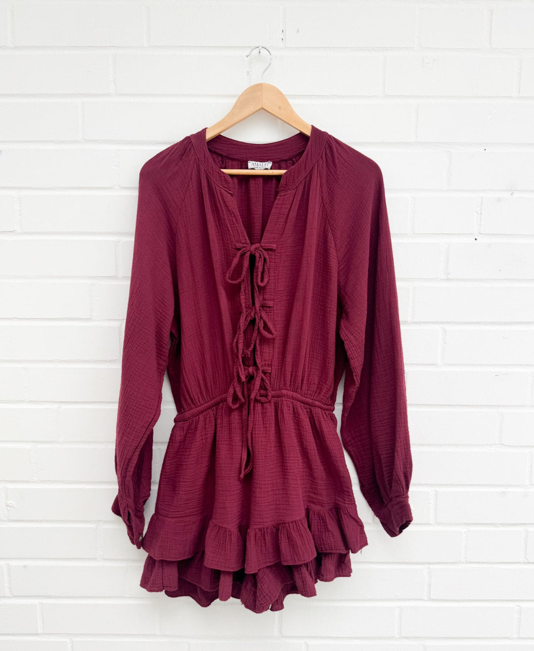 SMALL SCHLEIFEN PLAYSUIT - bordeaux