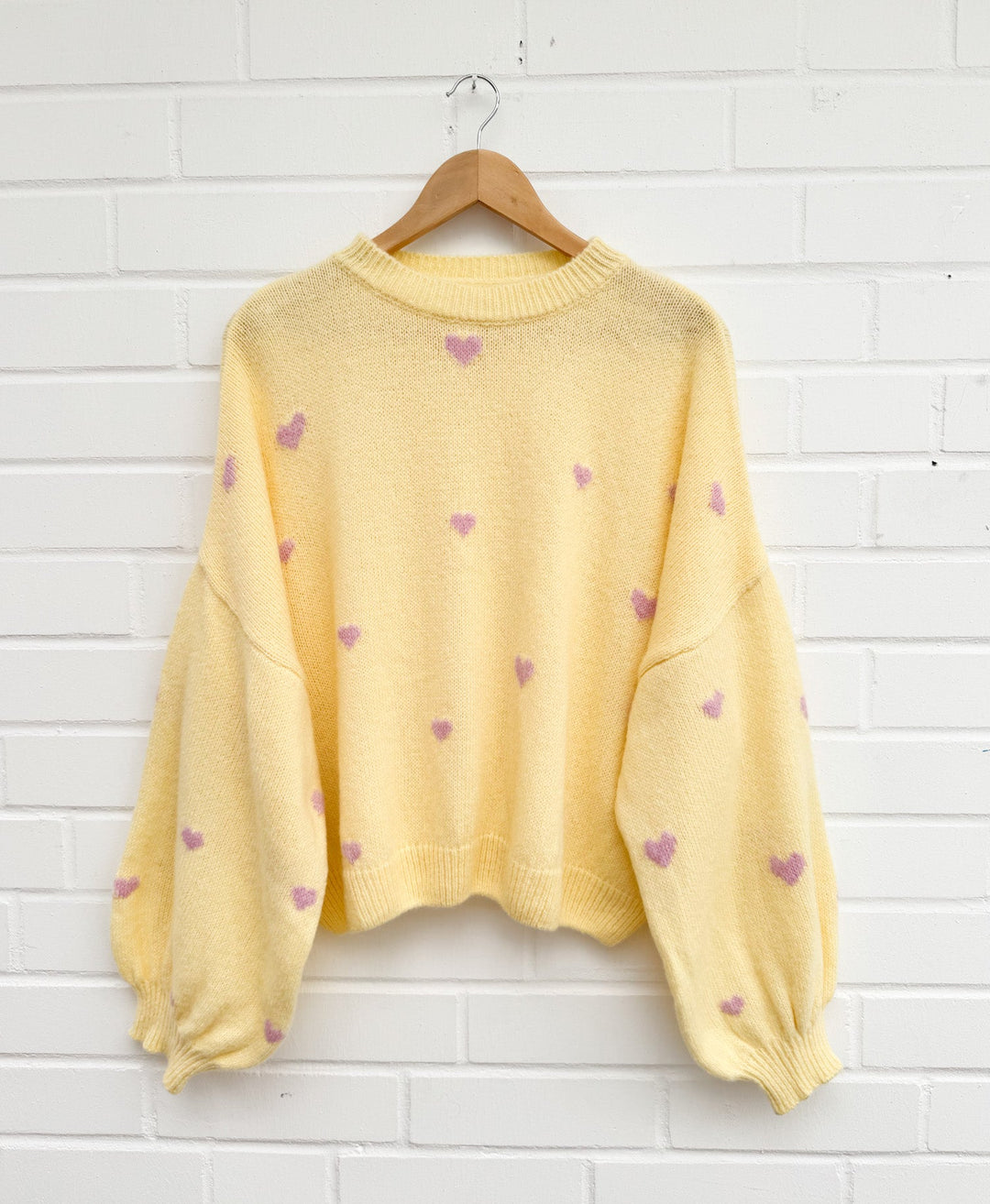 HERZ STRICKPULLOVER - gelb