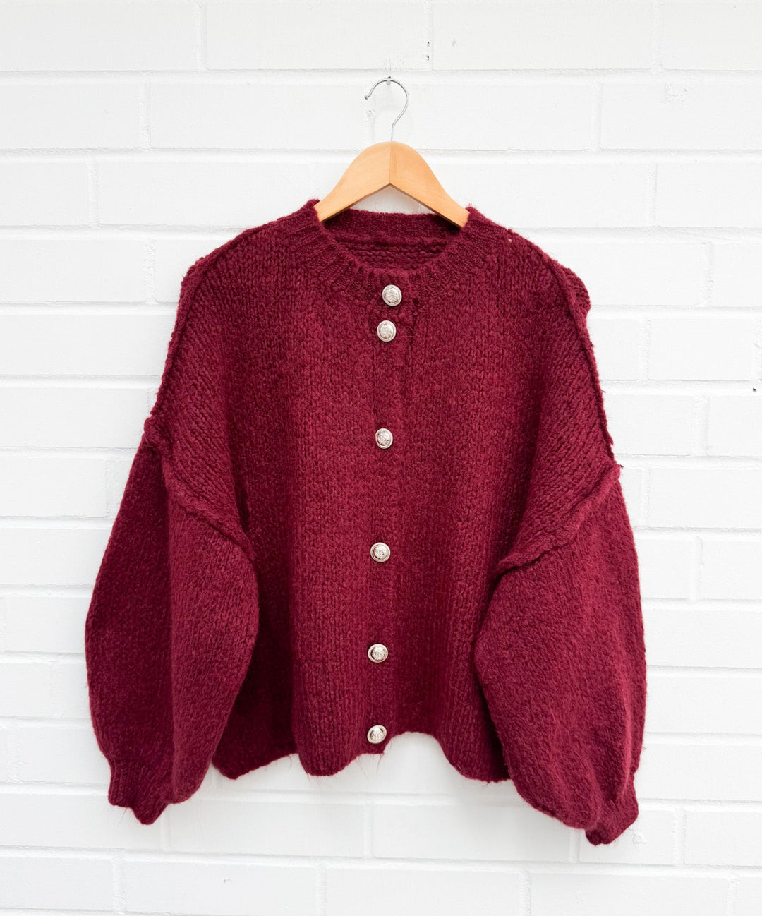 KURZE STRICKJACKE MAIRA - bordeaux