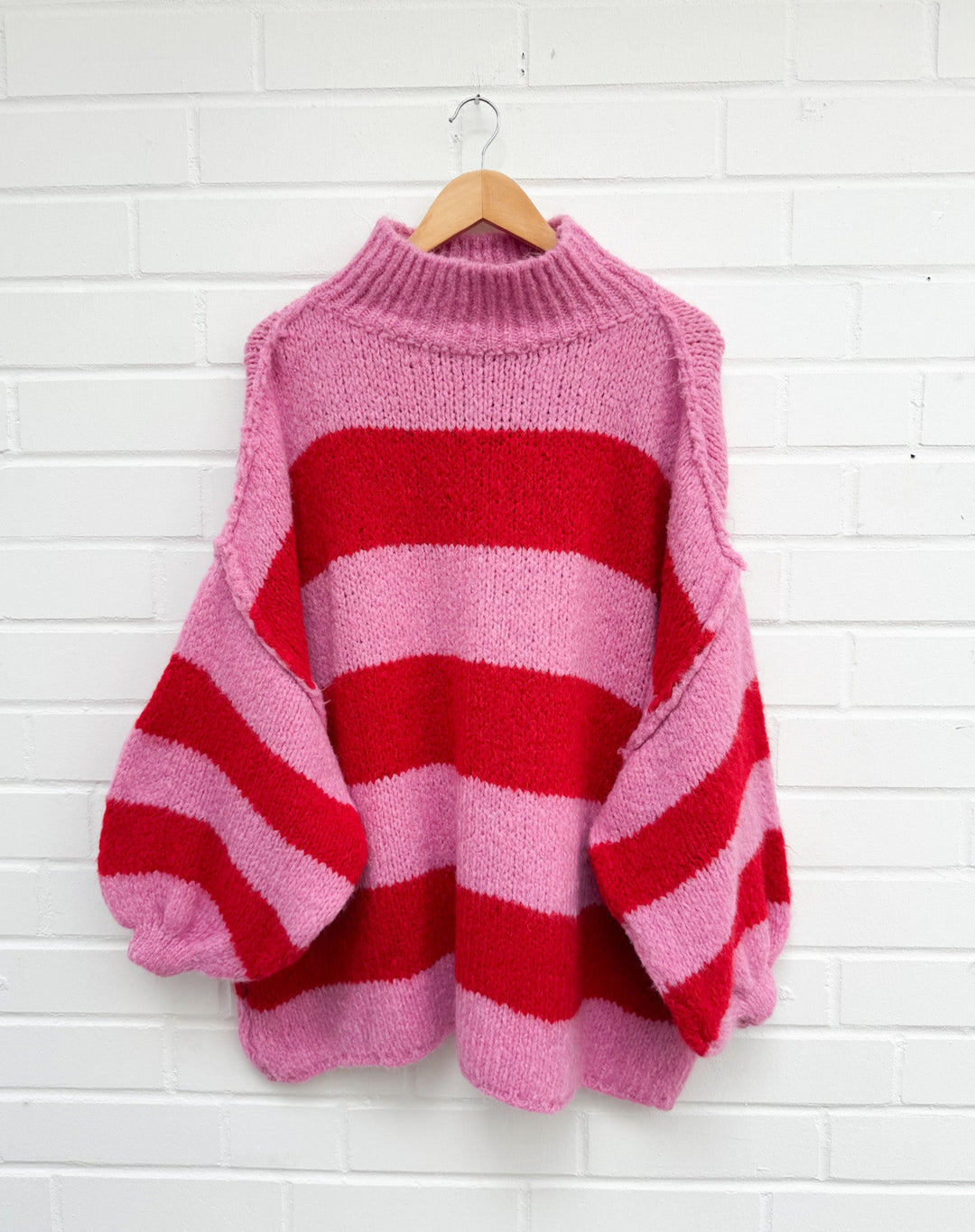 STREIFEN STRICKPULLOVER MAIRA - pink rot