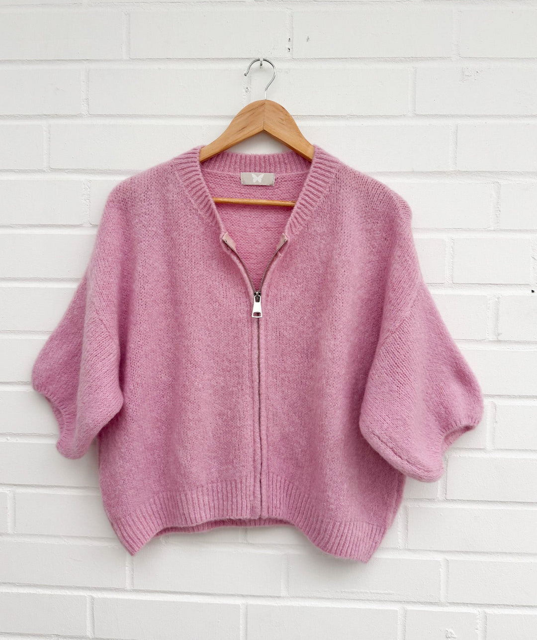 KURZARM STRICKJACKE mit Reißverschluss - bubble