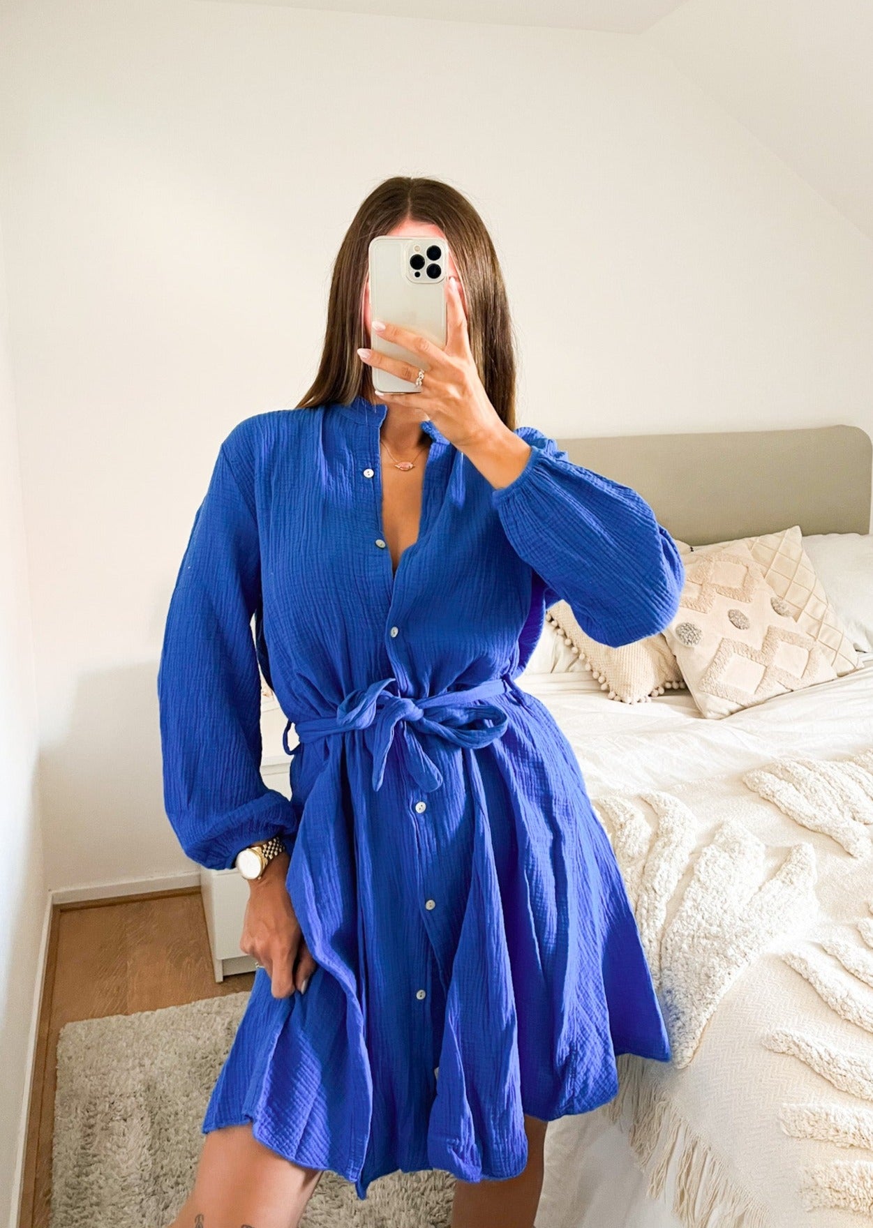 MUSSELIN BLUSENKLEID- versch. Farben