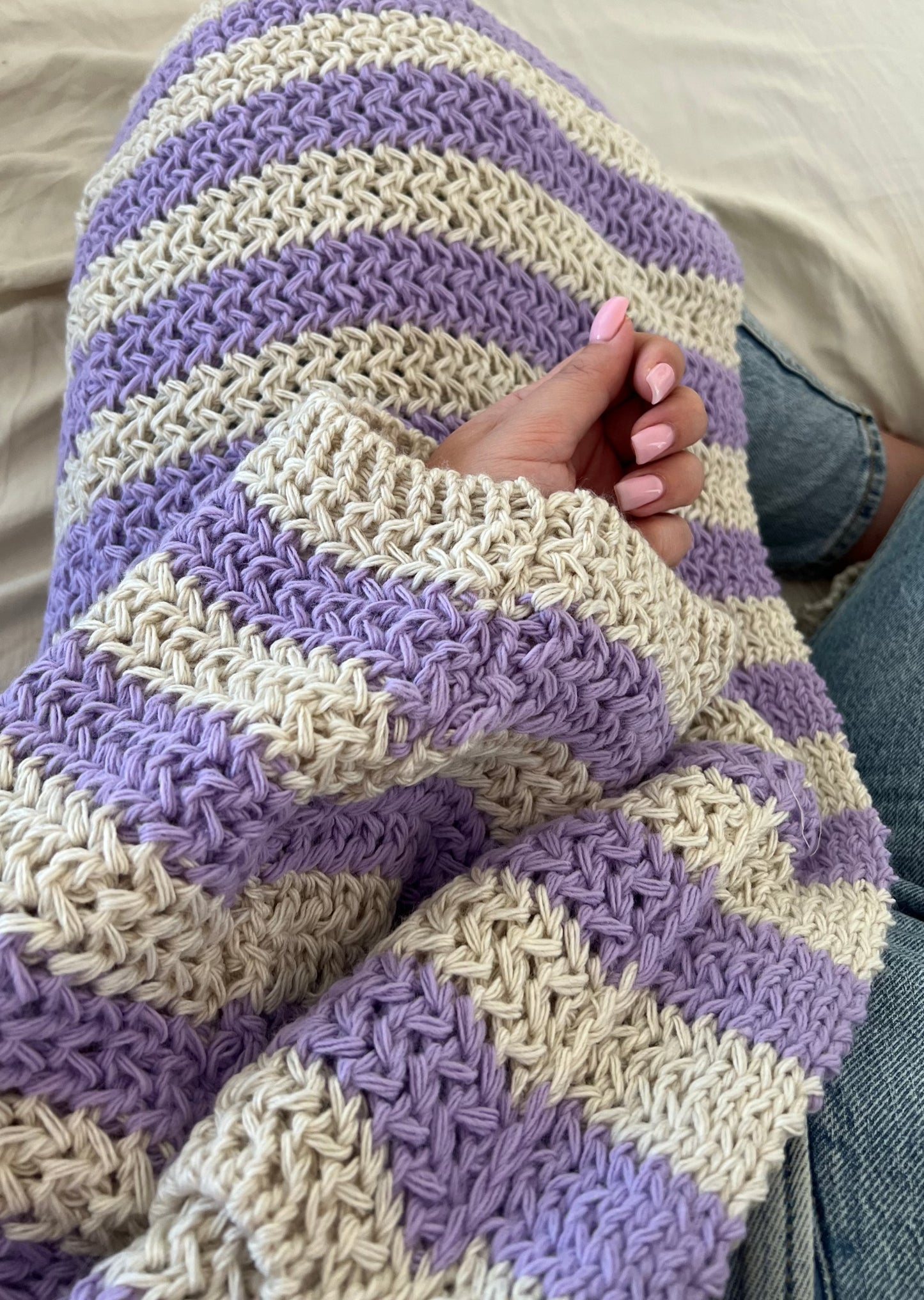 XXL LILA STRIPE LONGCARDIAN