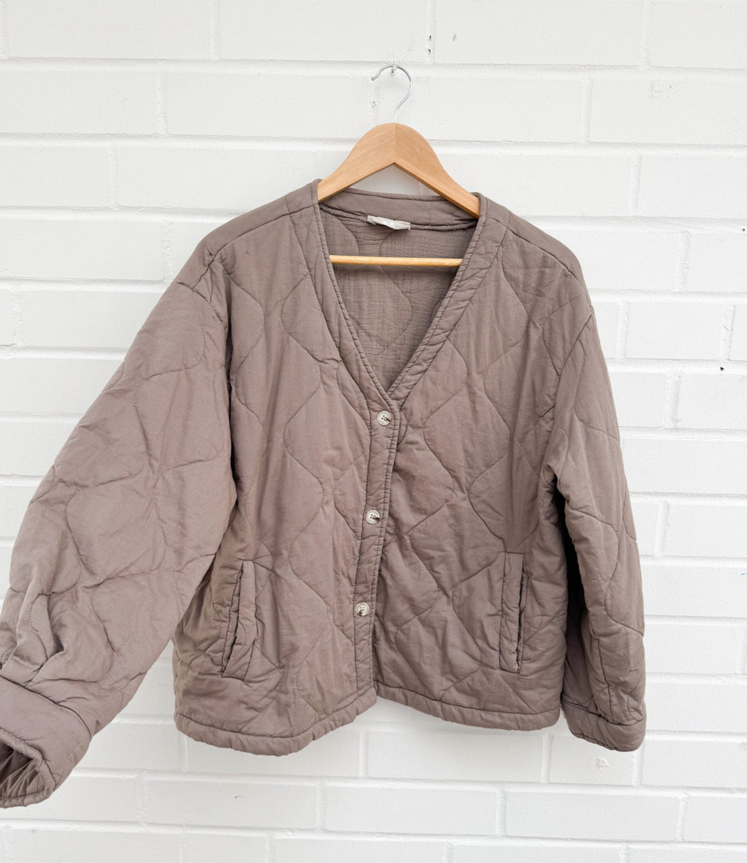 GESTEPPTE JACKE - schlamm