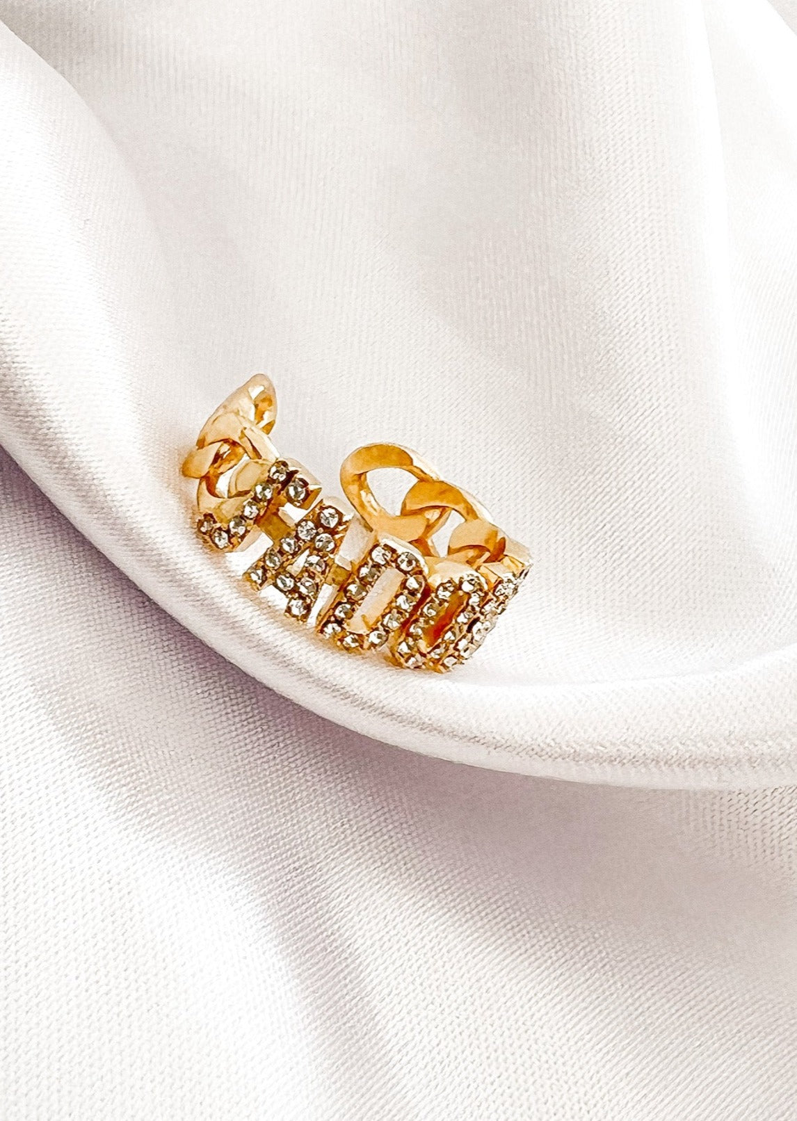 STATEMENT STRASS RING- 14k vergoldet
